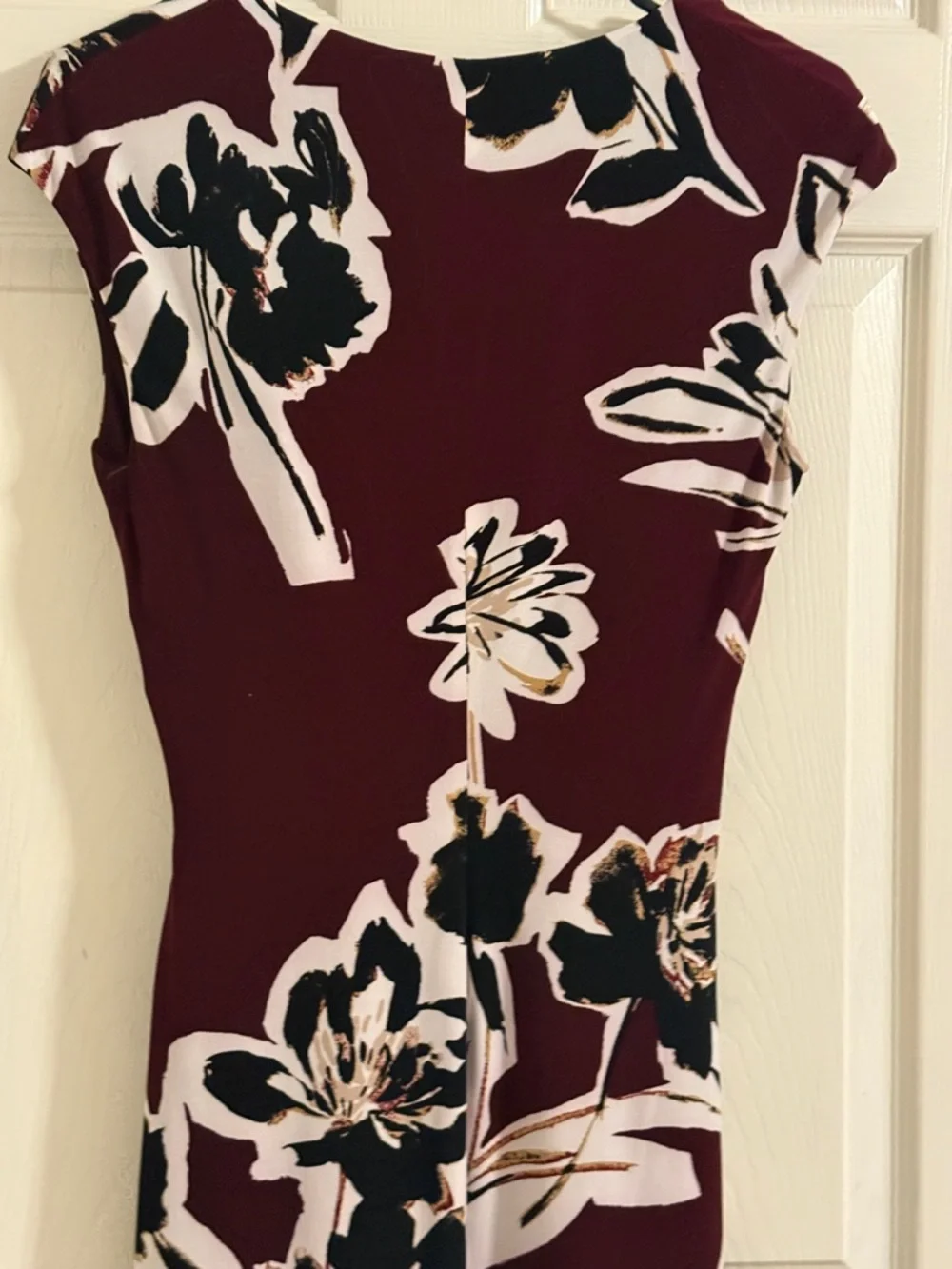 Ralph Lauren Burgundy Floral Wrap Midi Dress - Picture 5 of 7